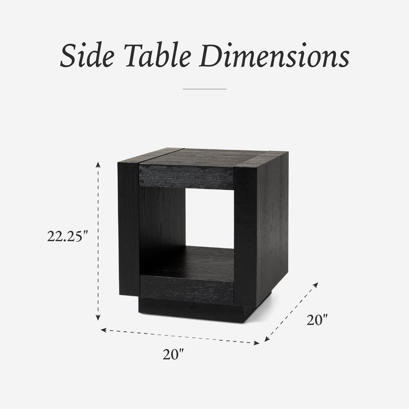Artemis Contemporary Wooden Side Table in Refined Black Finish in Accent Tables by Maven Lane