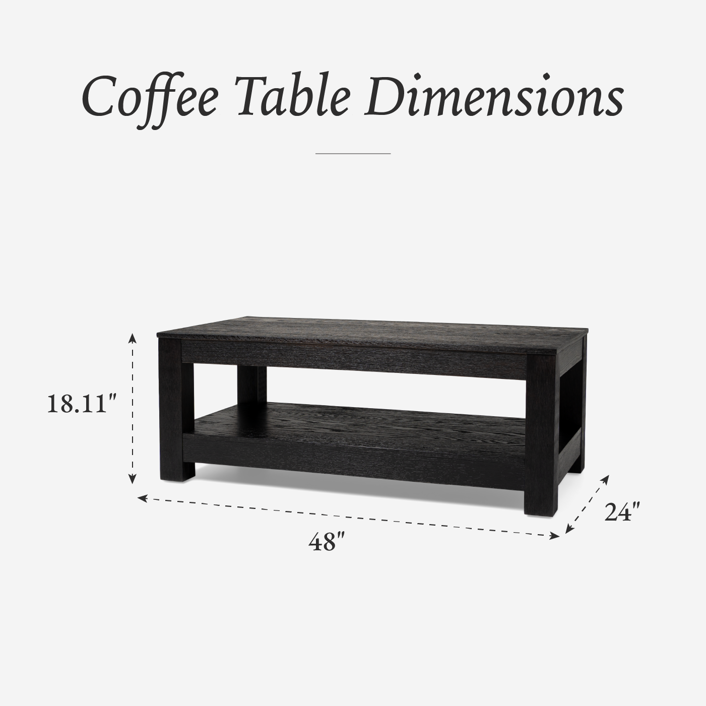 Paulo Wooden Coffee Table in Weathered Black Finish in Accent Tables by Maven Lane