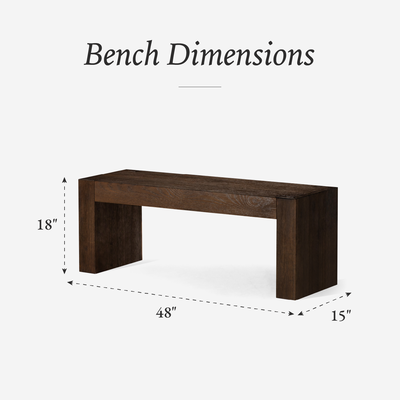 Zeno Organic Wooden Bench in Weathered Brown Finish in Bench by Maven Lane
