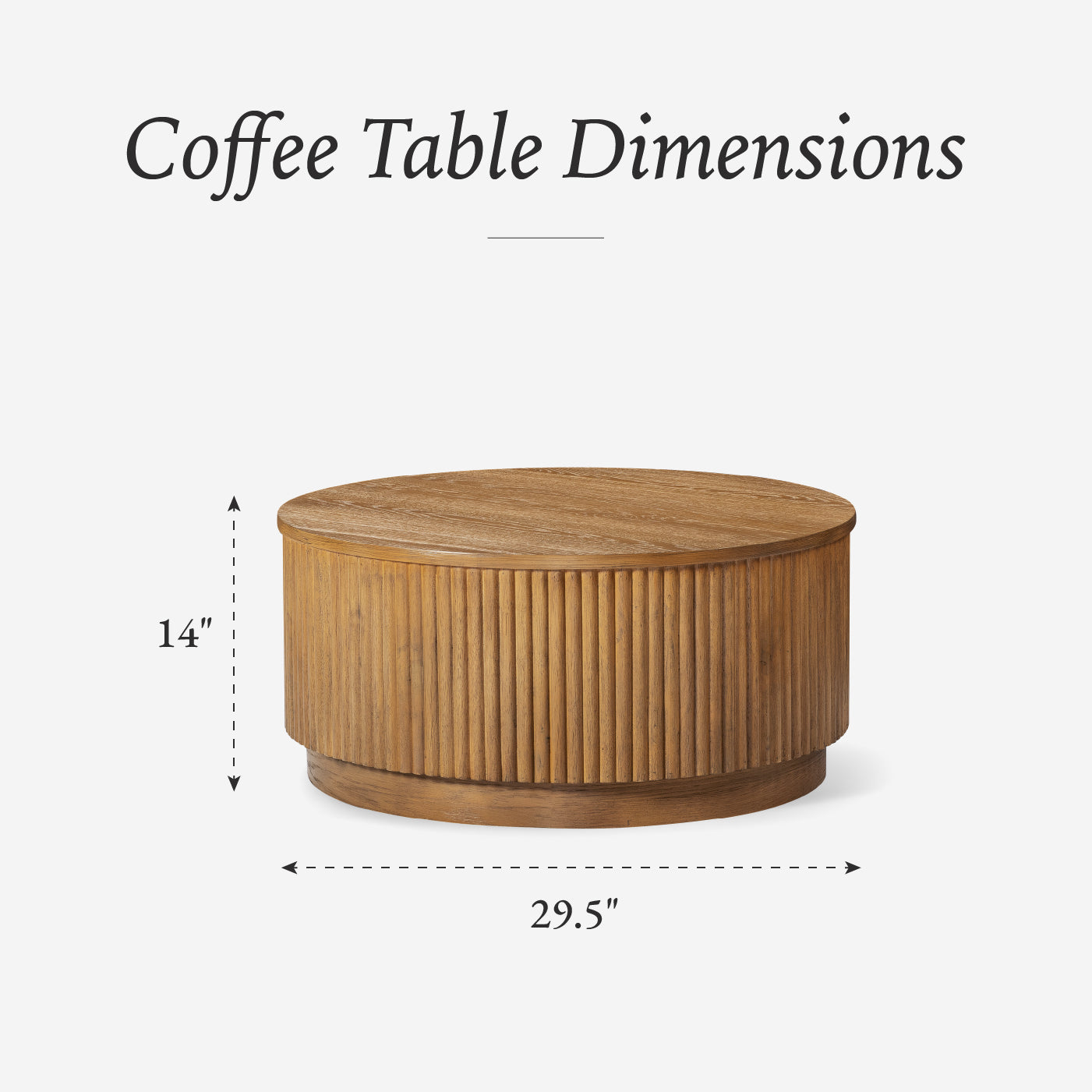 Dallas Round Wooden Coffee Table in Aged Natural in Coffee Table by Maven Lane