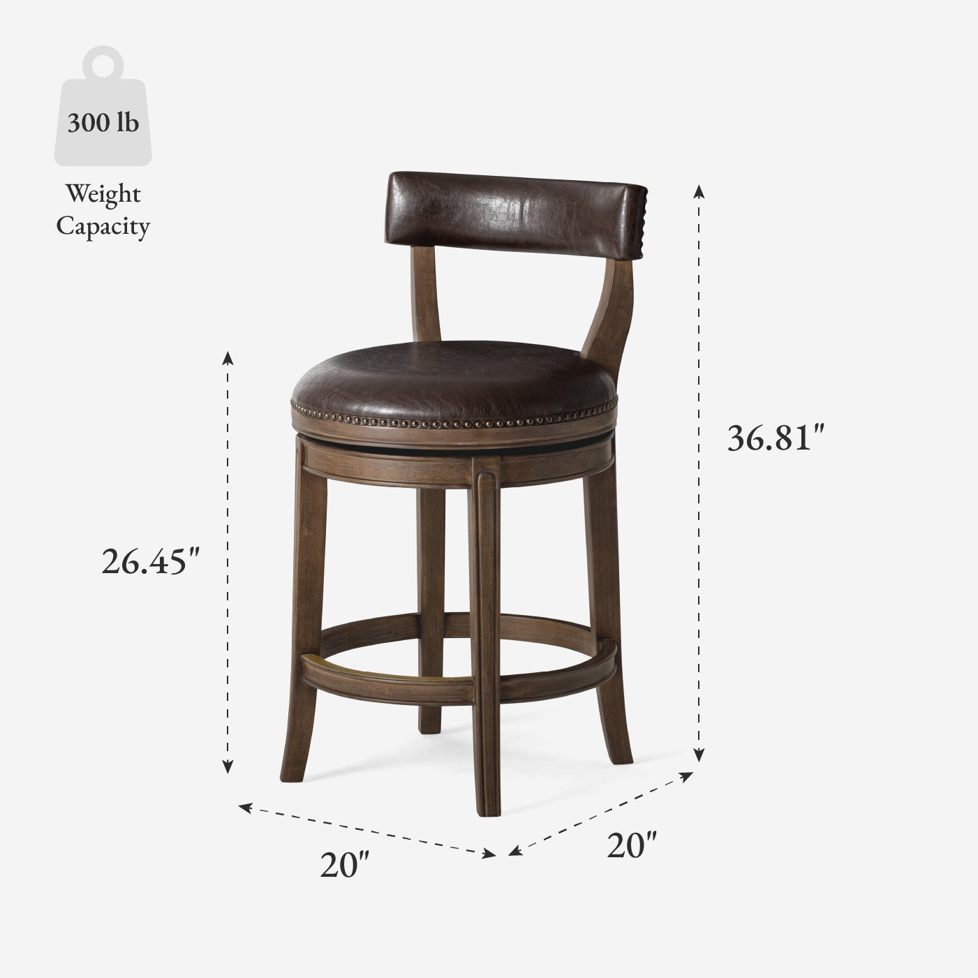 26" Alexander Counter Stool in Walnut Finish with Marksman Saddle Vegan Leather in Stools by Maven Lane