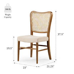Vera Dining Chair in Natural Finish with Beige Linen Fabric, Set of 2 in Dining Chair by Maven Lane