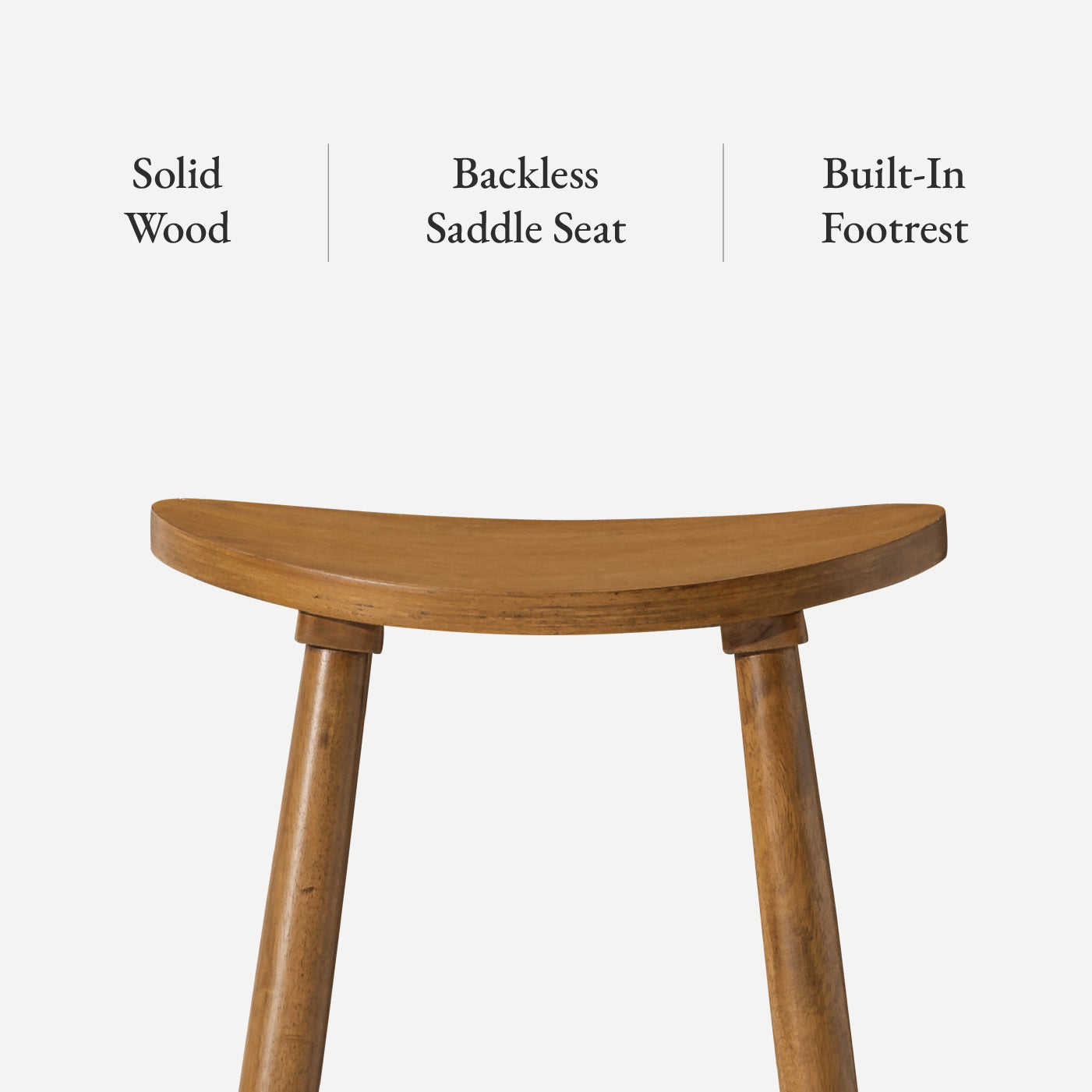 Luna Counter Height Kitchen Stool - Rustic Natural Wood Finish in Stools by Maven Lane