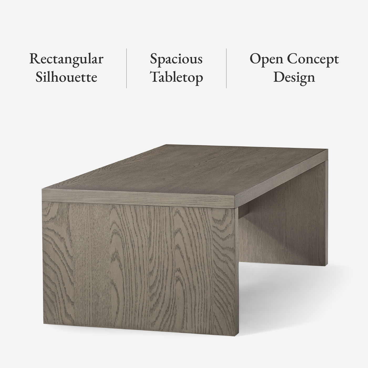 Zeno Rectangular Coffee Table in Aged Grey