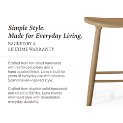 Luna Counter Stool in Natural Finish in Stools by Maven Lane