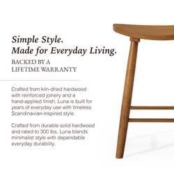Luna Counter Stool in Light Brown Finish in Stools by Maven Lane