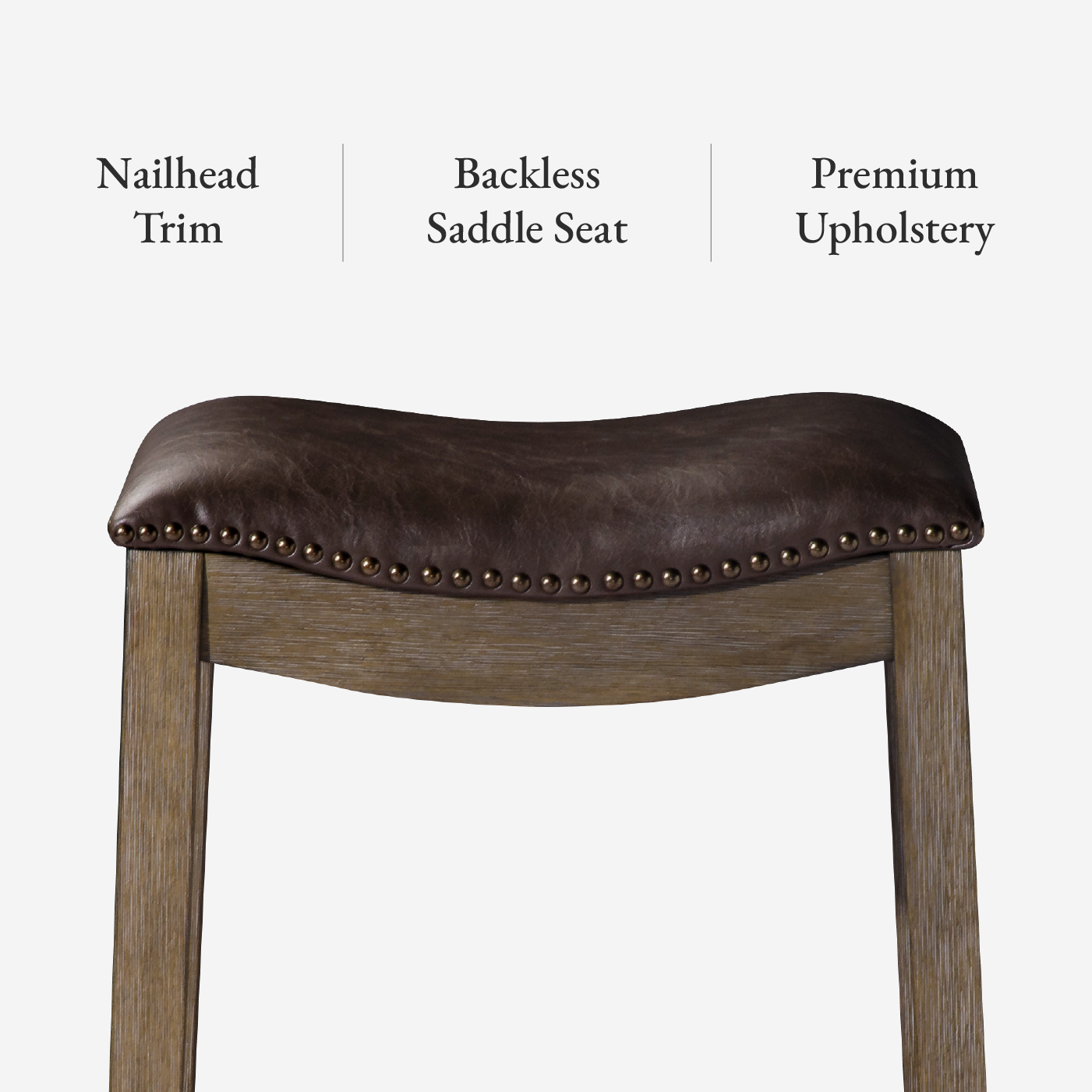 Adrien Saddle Bar Stool In Walnut Finish With Marksman Saddle Vegan Leather in Stools by Maven Lane