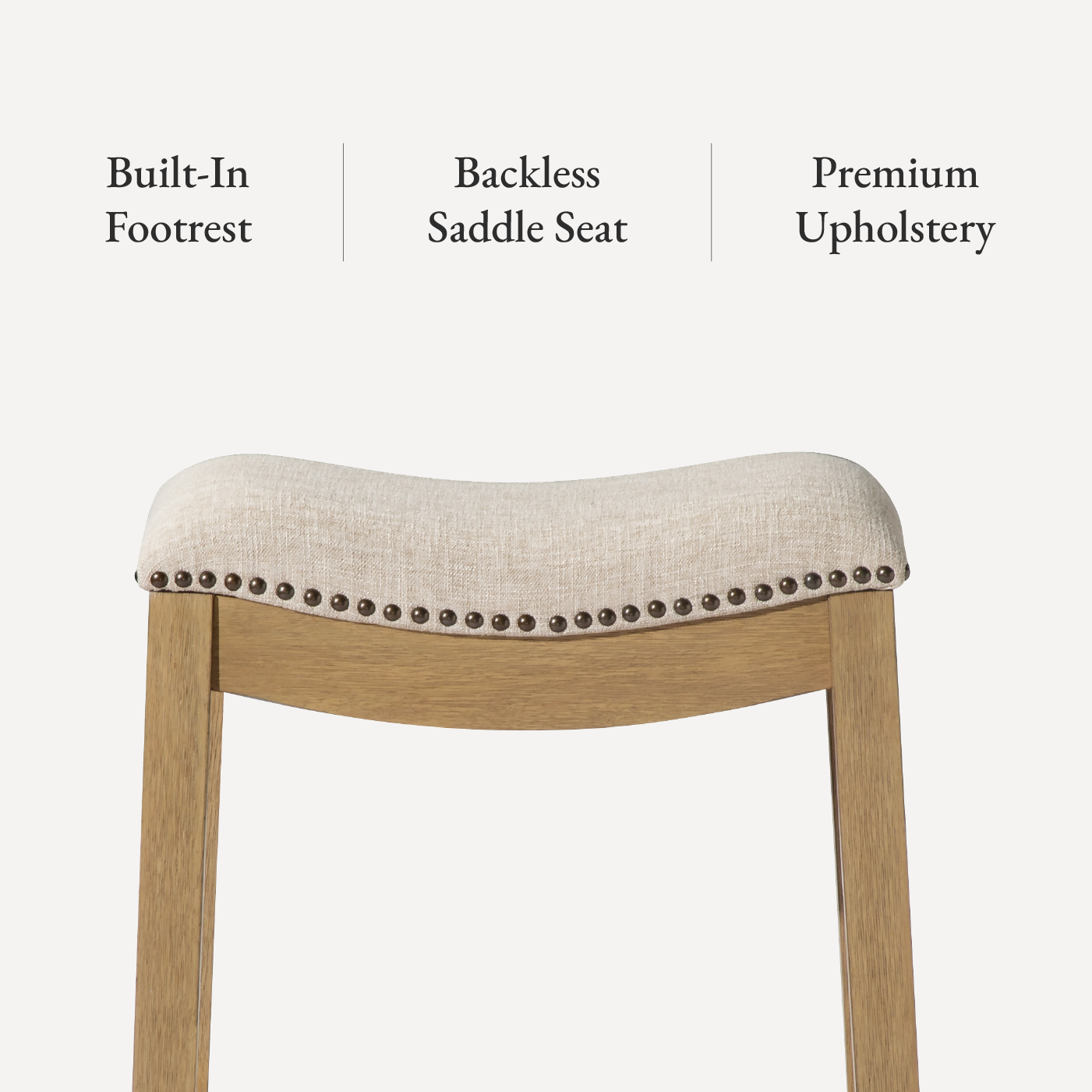 Alex Counter Height Kitchen Stool - Aged Natural Finish With Wheat Fabric Upholstery in Stools by Maven Lane