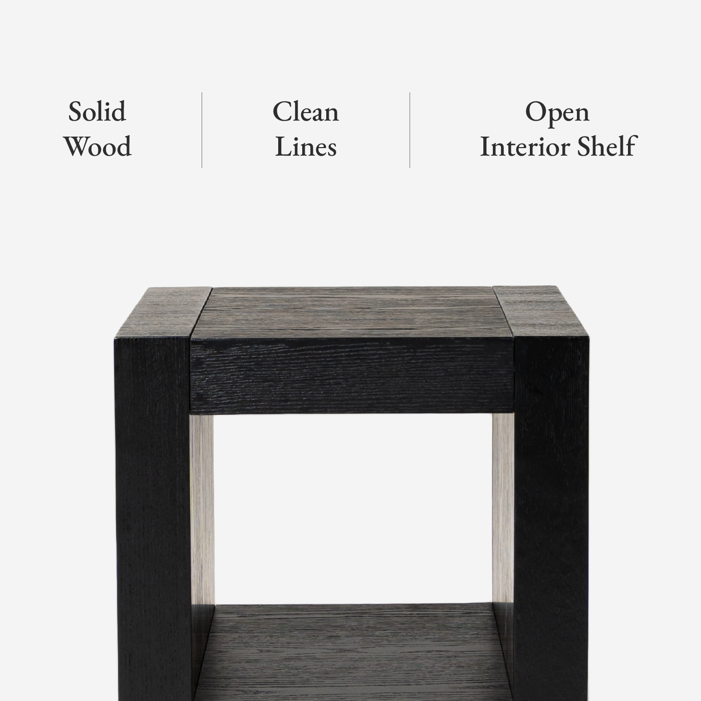 Artemis Contemporary Wooden Side Table in Refined Black Finish in Accent Tables by Maven Lane