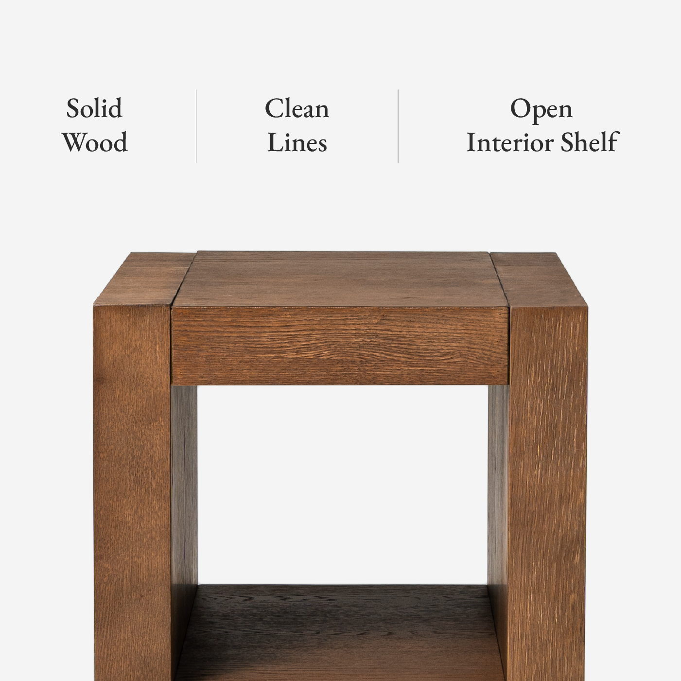 Artemis Contemporary Wooden Side Table in Refined Brown Finish in Accent Tables by Maven Lane