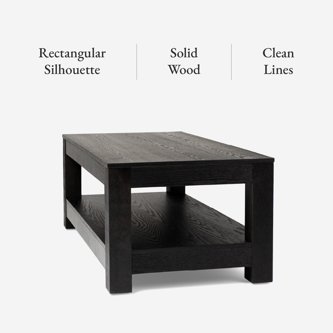 Paulo Wooden Coffee Table in Weathered Black Finish in Accent Tables by Maven Lane