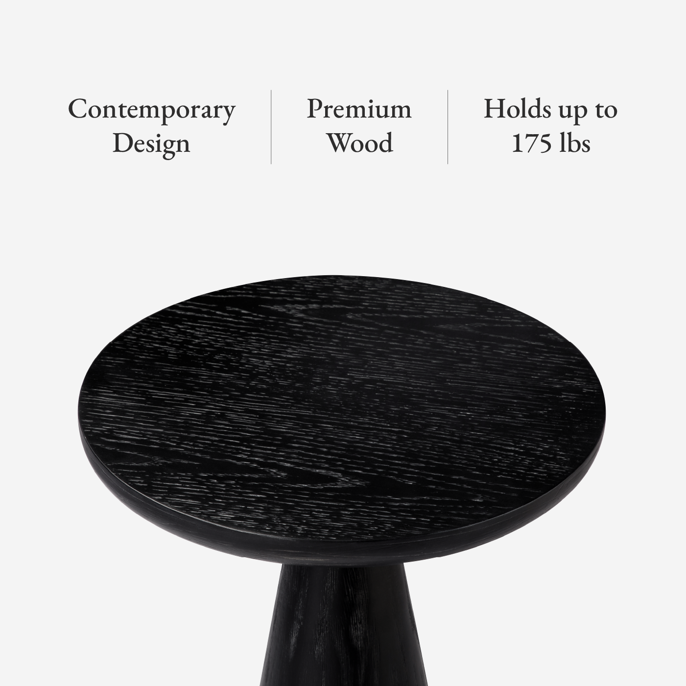 Owen Rustic Wooden Drink Table In Aged Black in Accent Tables by Maven Lane