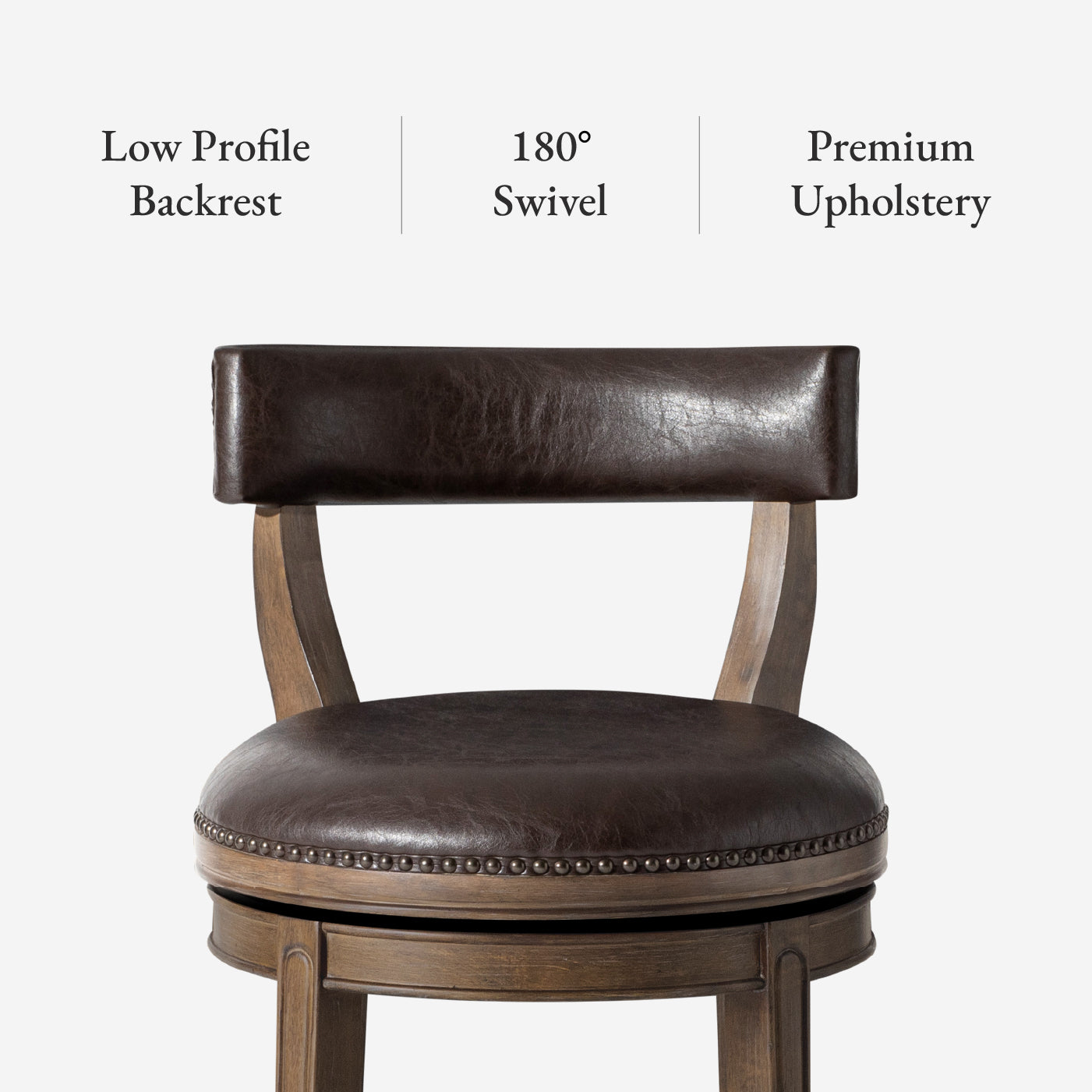 26" Alexander Counter Stool in Walnut Finish with Marksman Saddle Vegan Leather in Stools by Maven Lane