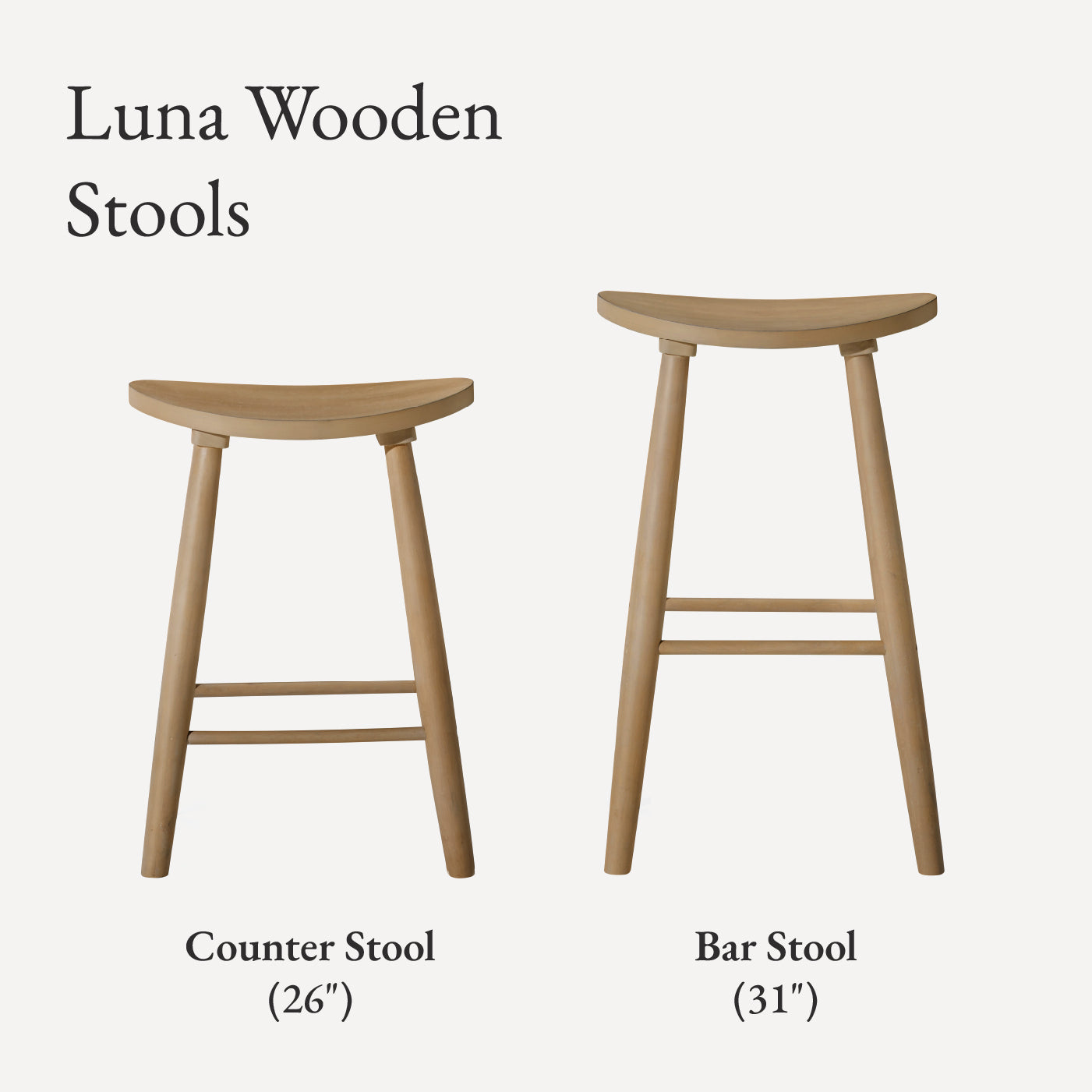 Luna Counter Height Kitchen Stool - Light Oak Wood Finish in Stools by Maven Lane