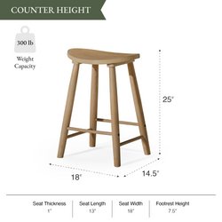Luna Counter Stool in Natural Finish in Stools by Maven Lane