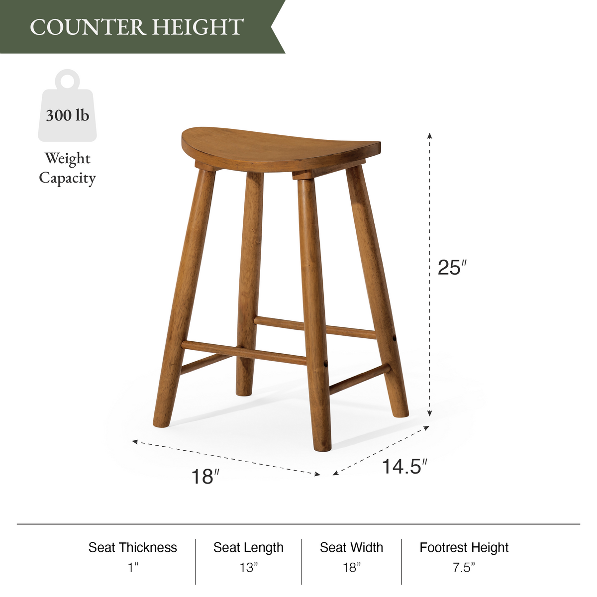 Luna Counter Stool in Light Brown Finish in Stools by Maven Lane