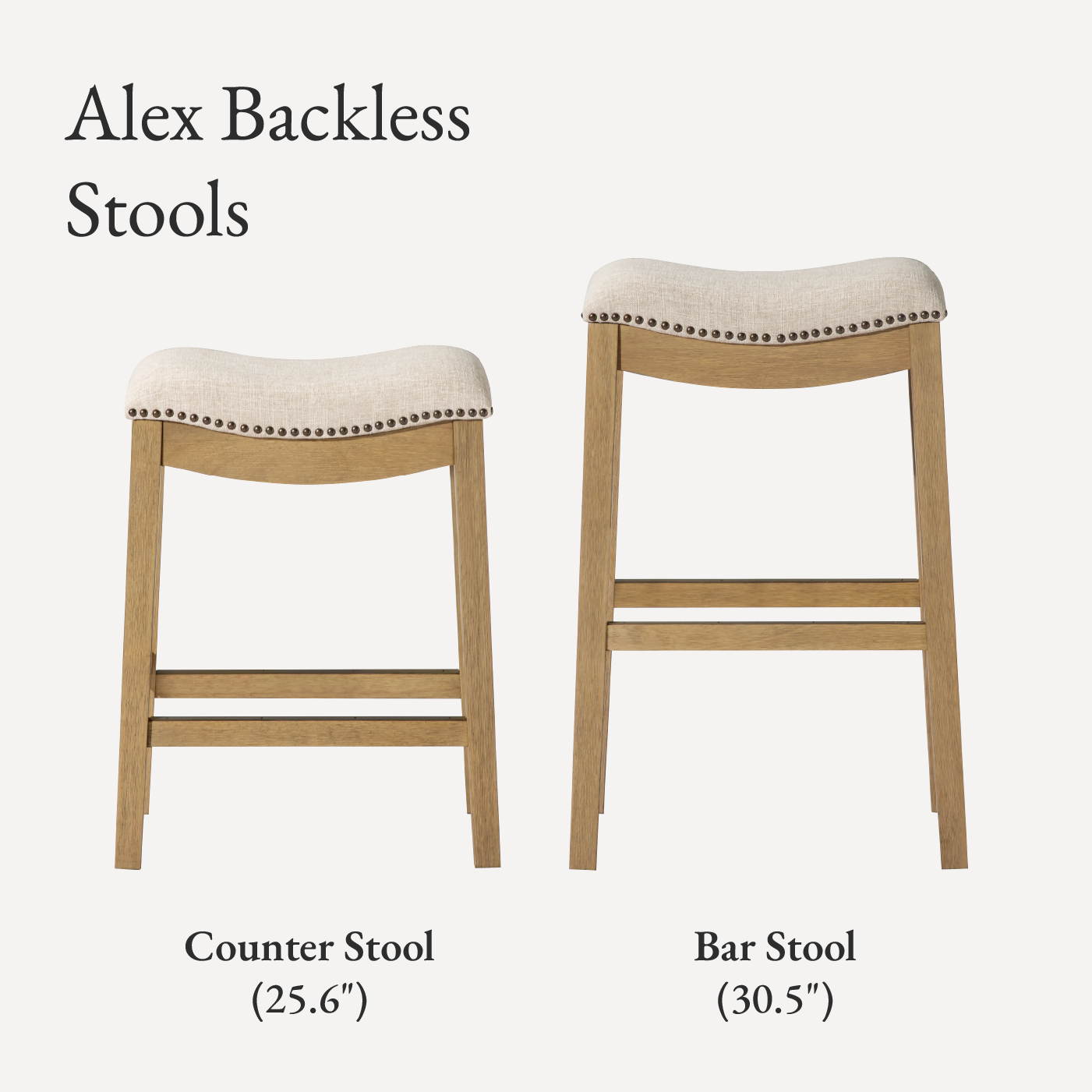 Alex Bar Stool In Aged Natural Finish With Wheat Fabric Upholstery in Stools by Maven Lane