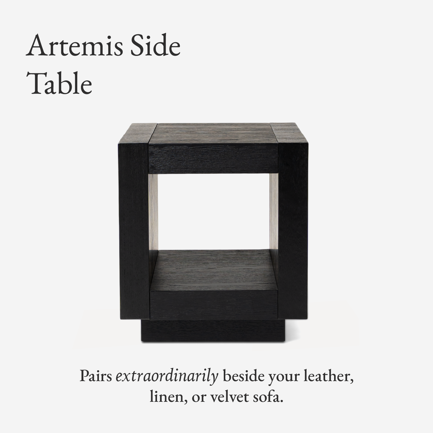 Artemis Contemporary Wooden Side Table in Refined Black Finish in Accent Tables by Maven Lane