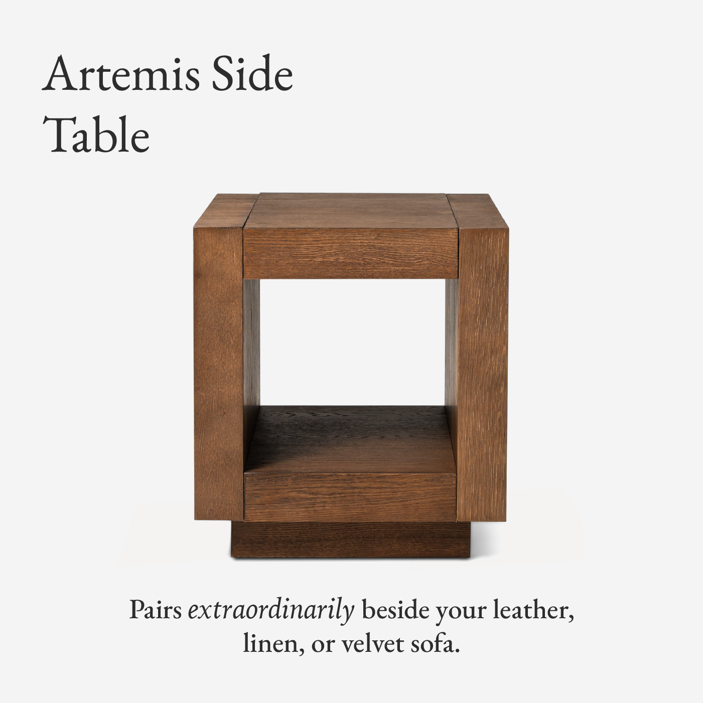 Artemis Contemporary Wooden Side Table in Refined Brown Finish in Accent Tables by Maven Lane
