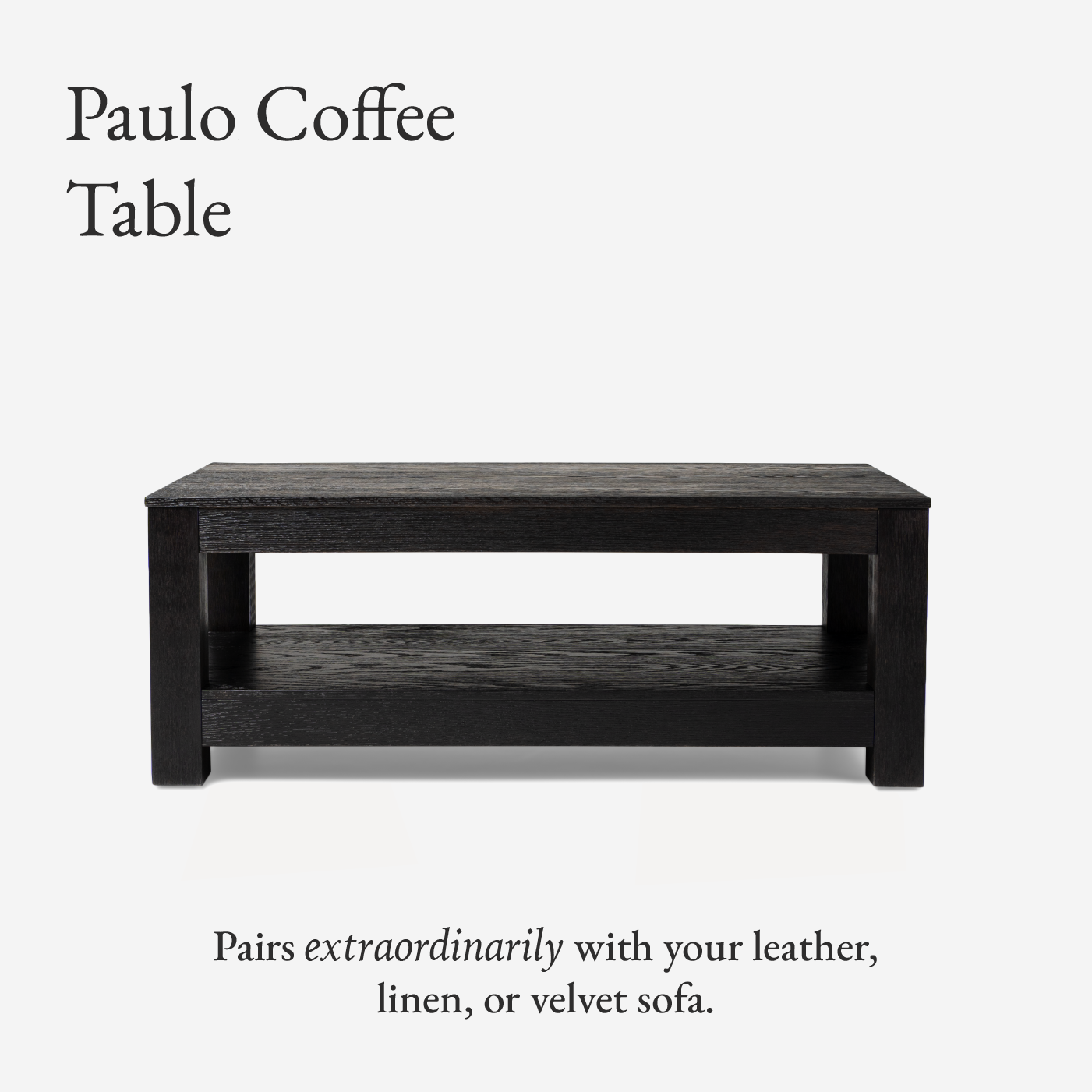 Paulo Wooden Coffee Table in Weathered Black Finish in Accent Tables by Maven Lane
