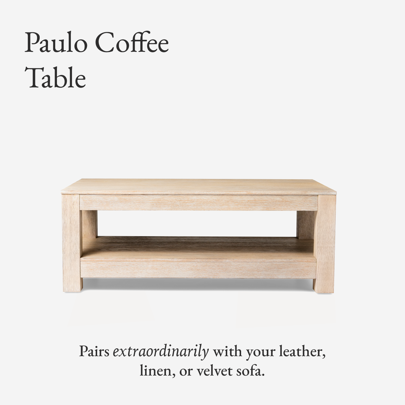 Paulo Wooden Coffee Table in Weathered White Finish in Accent Tables by Maven Lane