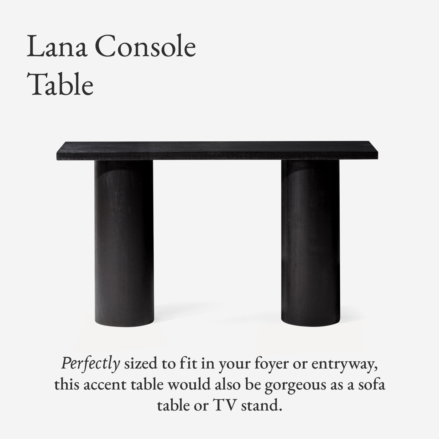 Lana Contemporary Wooden Console Table in Black Finish in Accent Tables by Maven Lane