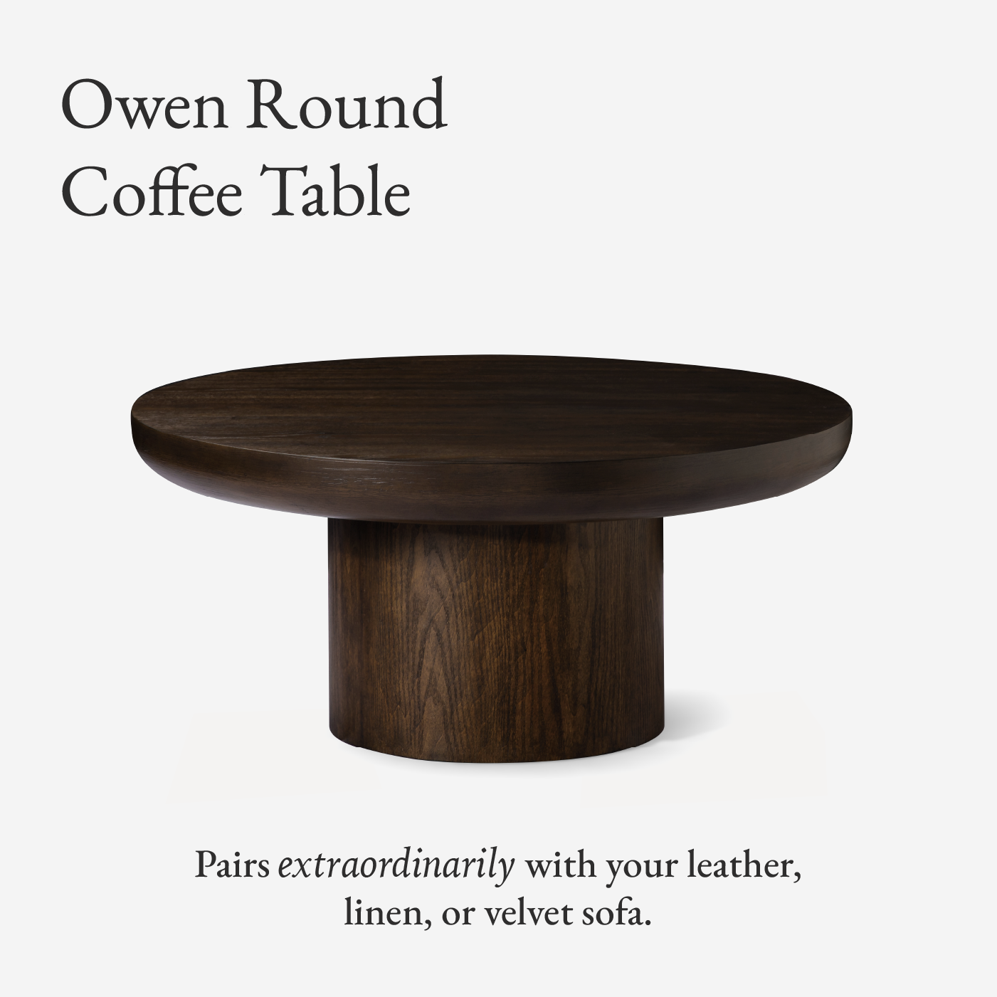 Owen Rustic Circular Wooden Coffee Table In Aged Brown in Maven Lane by Maven Lane