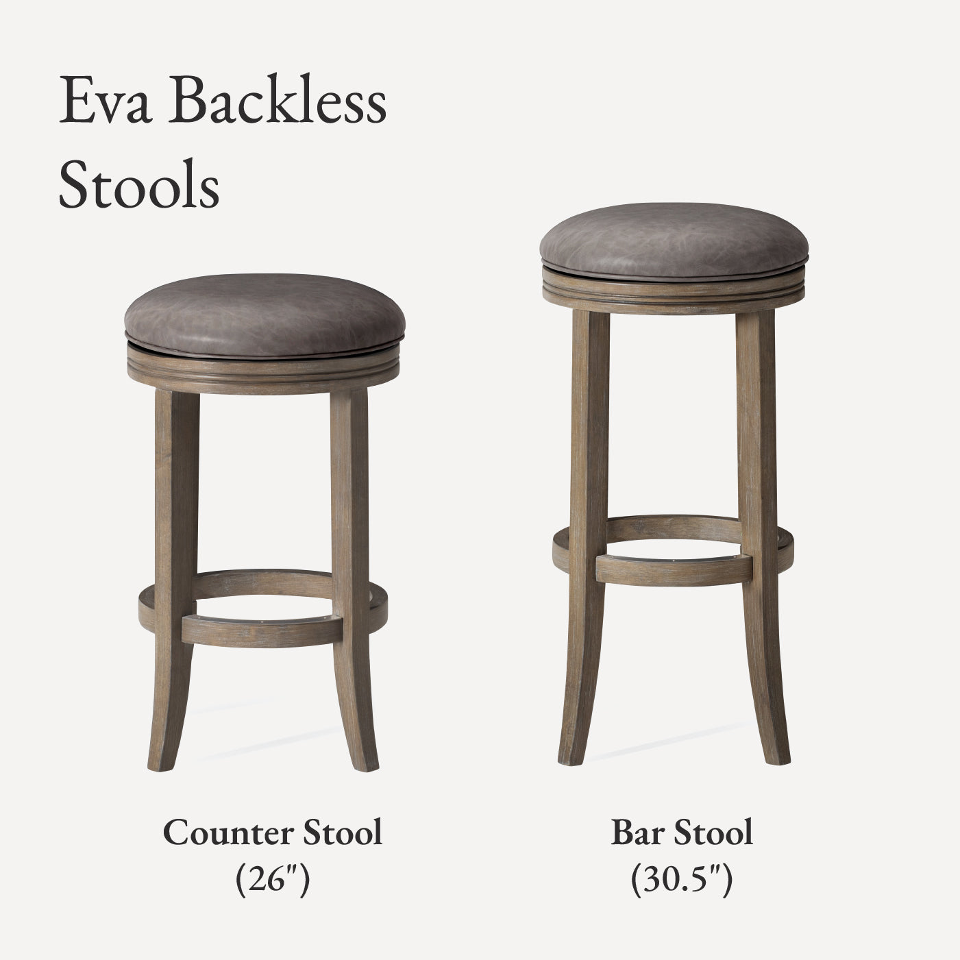 31" Eva Bar Stool in Reclaimed Oak Finish with Ronan Stone Vegan Leather in Stools by Maven Lane