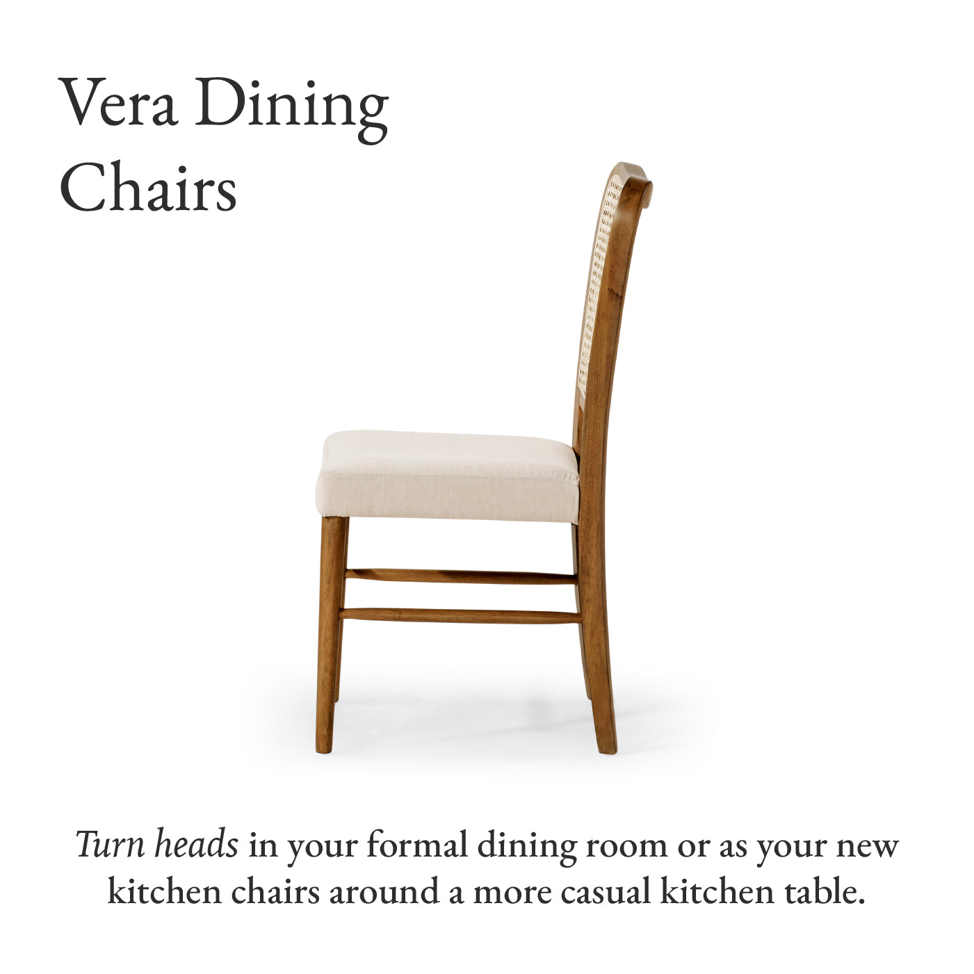 Vera Dining Chair in Aged Natural with Taupe Linen Fabric, Set of 2 in Dining Chair by Maven Lane