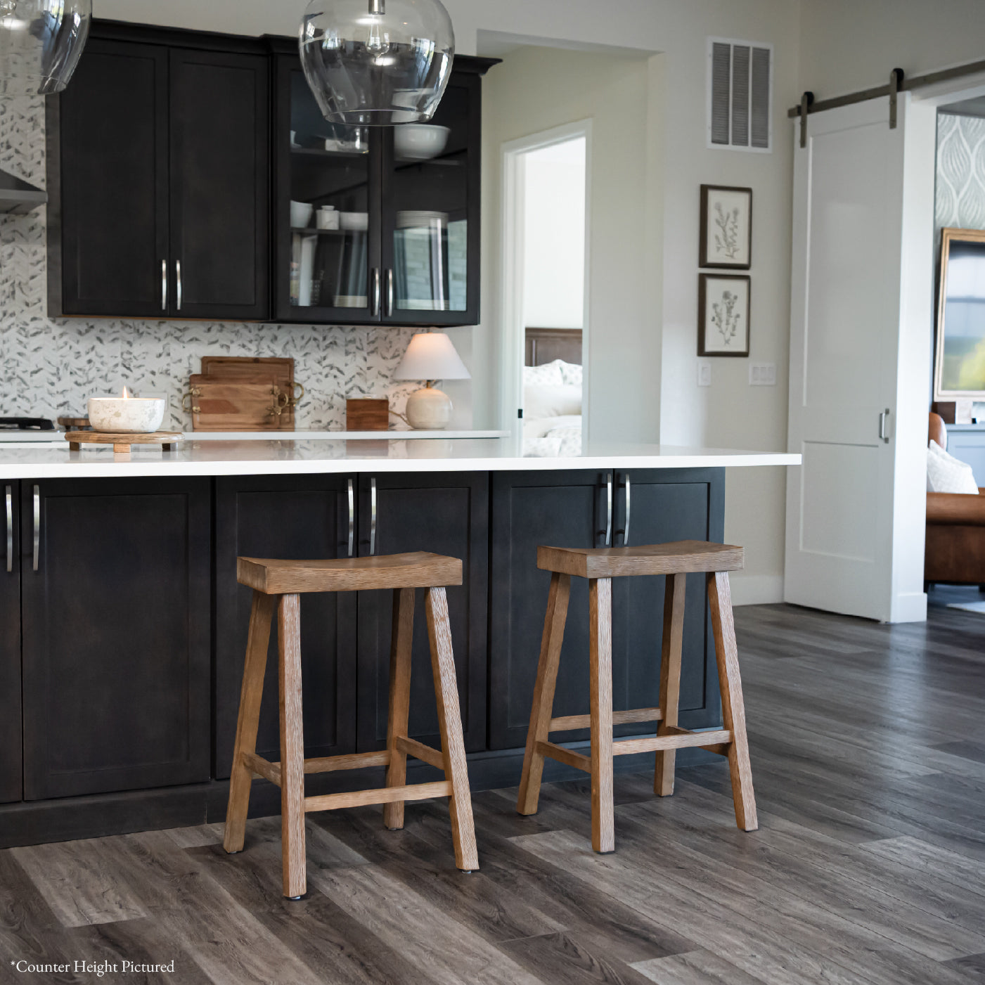 31" Vincent Barstool in Antiqued Natural Finish in Stools by Maven Lane