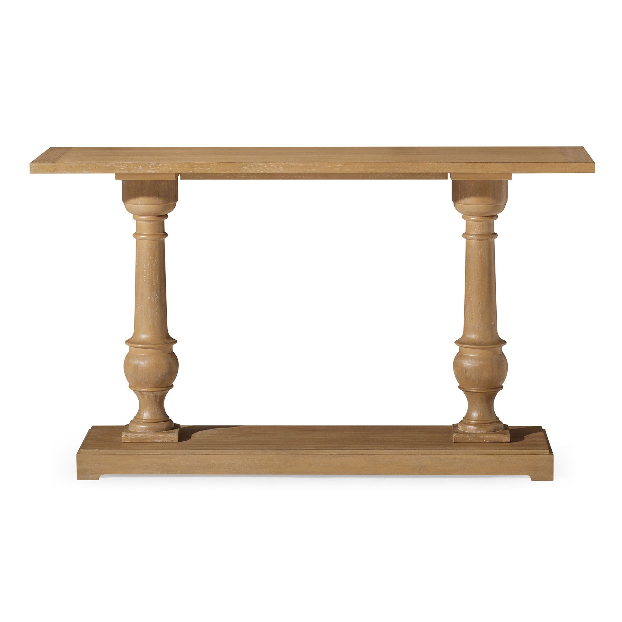 Arthur Classical Wooden Console Table in Antiqued Natural Finish in Accent Tables by Maven Lane