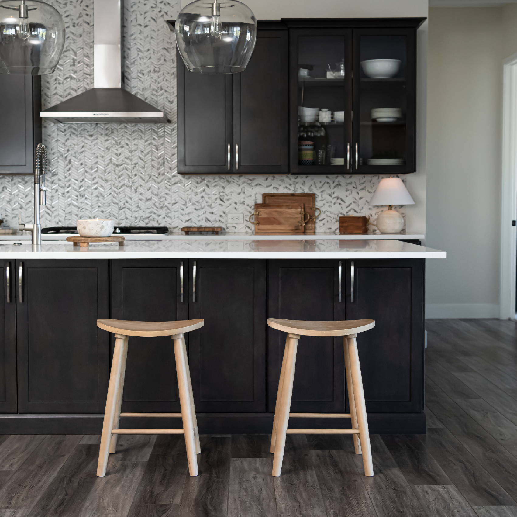 Luna Counter Height Kitchen Stool - Light Oak Wood Finish in Stools by Maven Lane