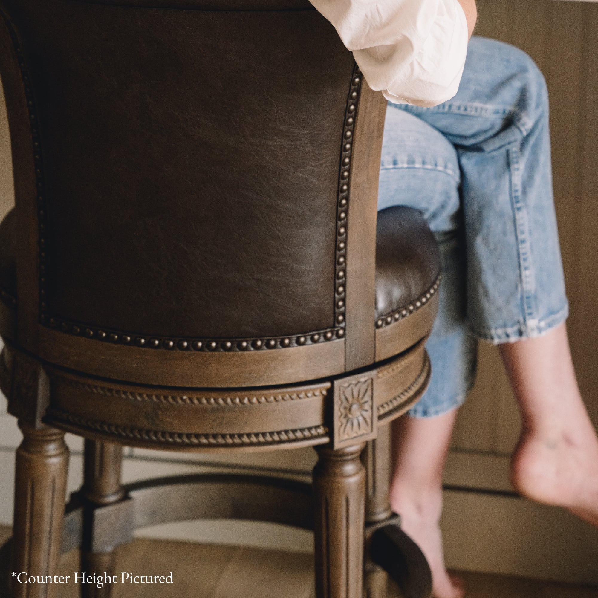 31" Pullman Bar Stool in Brown Finish with Brown Faux Leather (Set of 4) in Stools by Maven Lane