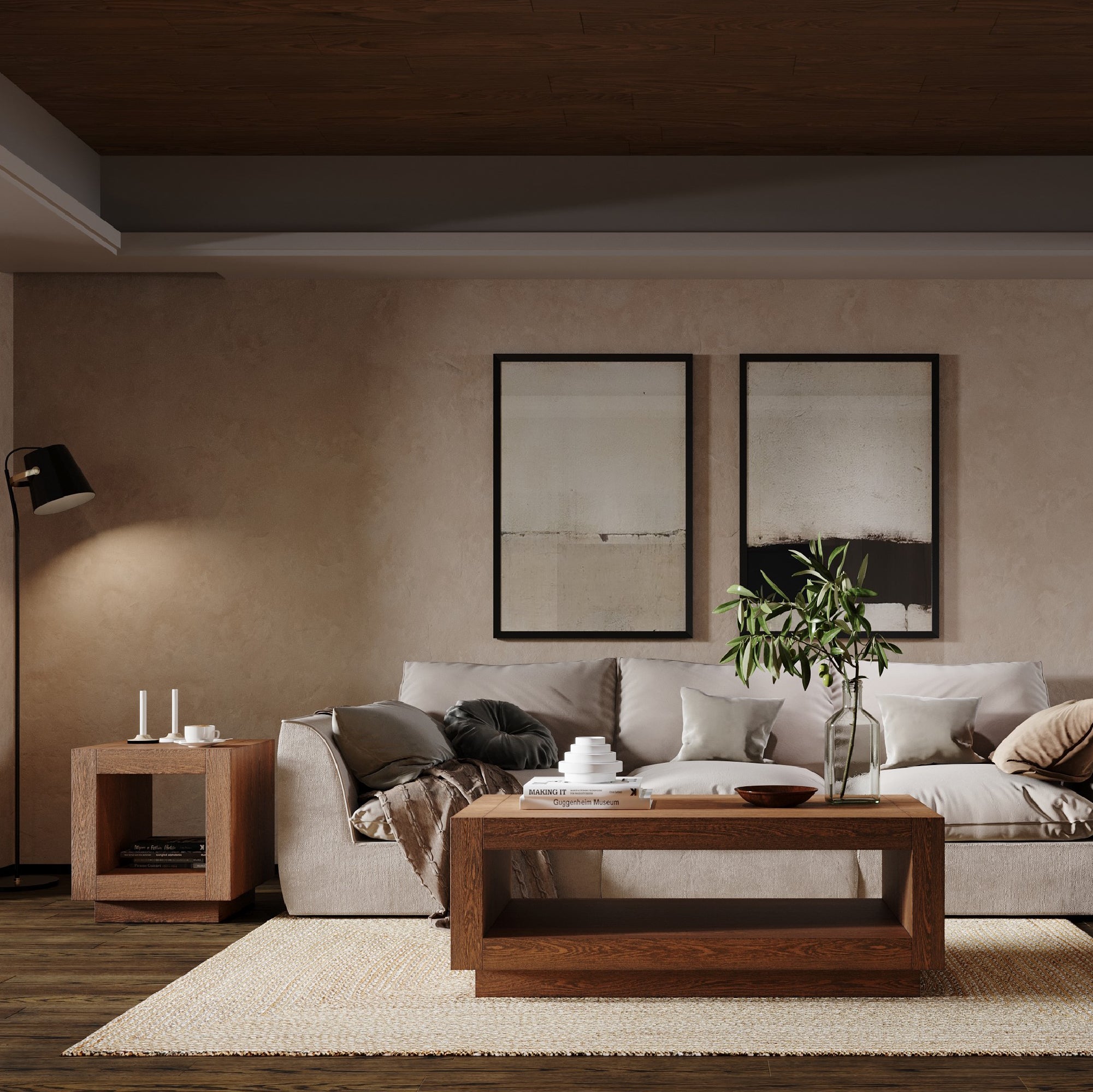 Artemis Contemporary Wooden Side Table In Refined Brown Finish in Maven Lane by Maven Lane