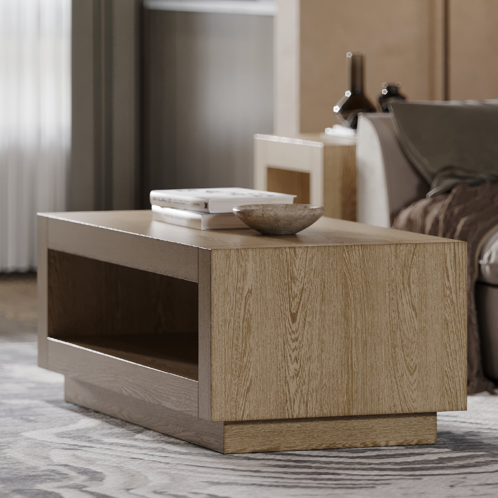 Artemis Contemporary Wooden Coffee Table in Refined Grey Finish in Accent Tables by Maven Lane