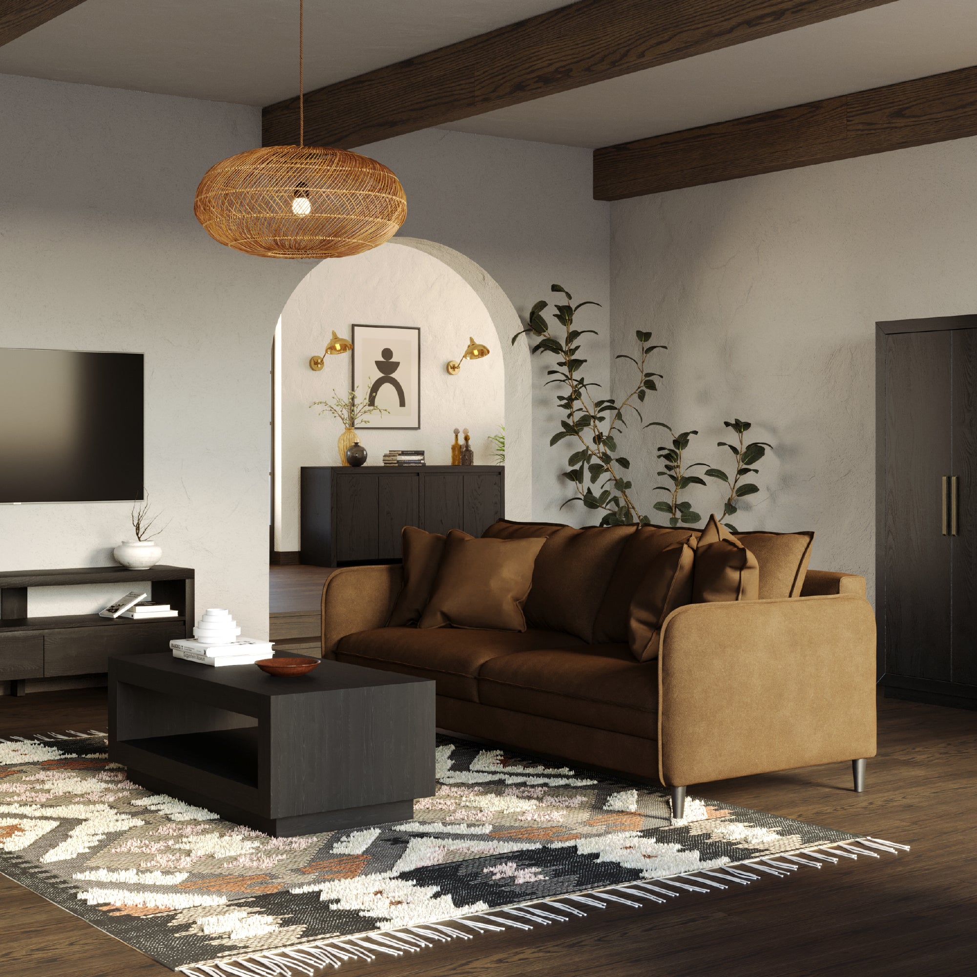 Artemis Contemporary Wooden Coffee Table in Refined Black Finish in Accent Tables by Maven Lane