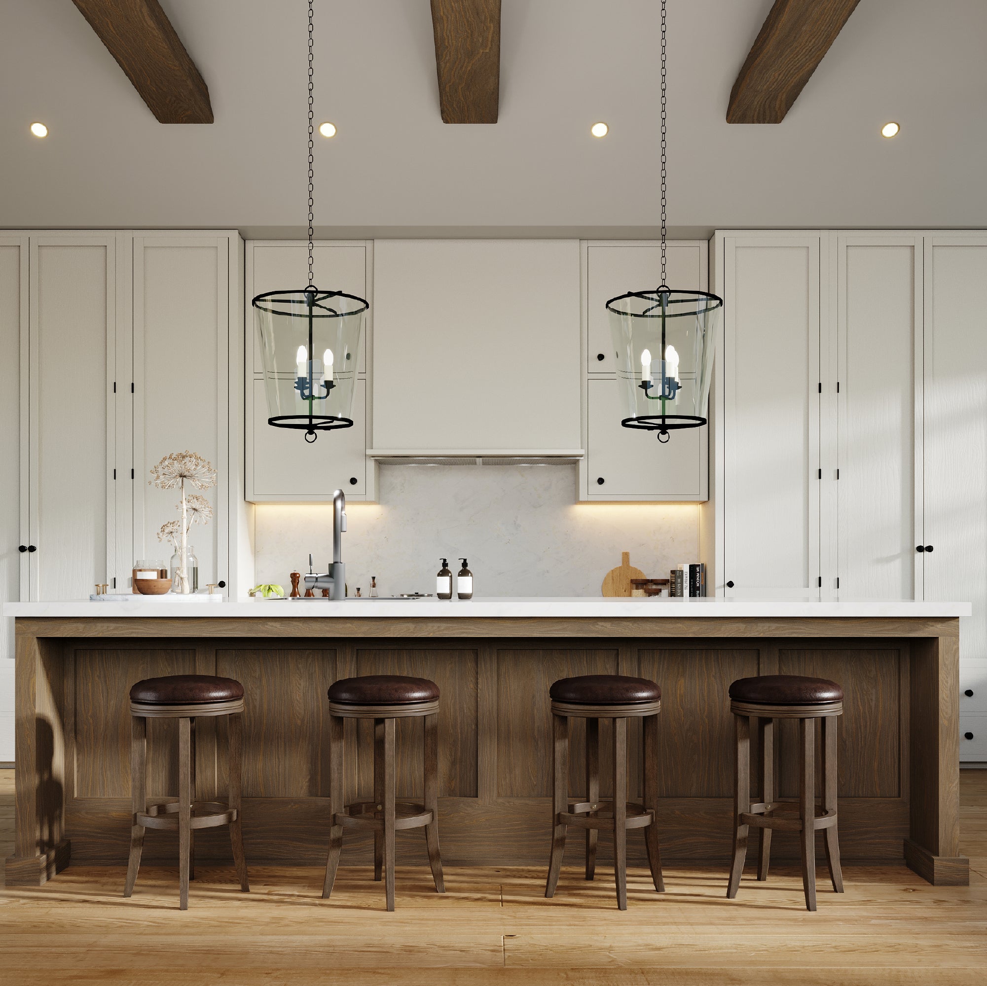 31" Eva Bar Stool in Walnut Finish with Marksman Saddle Vegan Leather in Stools by Maven Lane