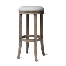 Eva Bar Stool with Grey Finish and Grey Fabric