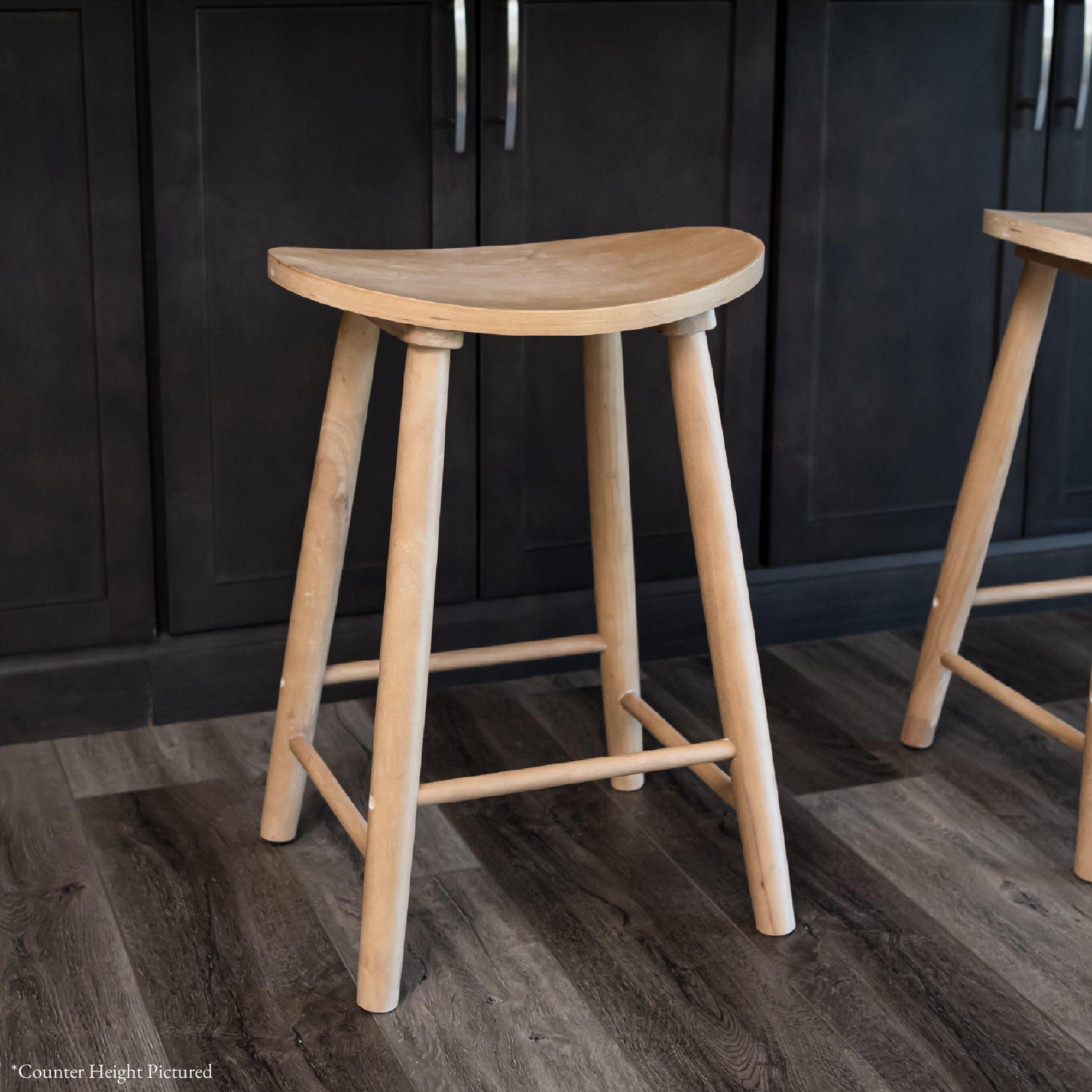 30" Luna Bar Stool in Oak Wood Finish in Stools by Maven Lane