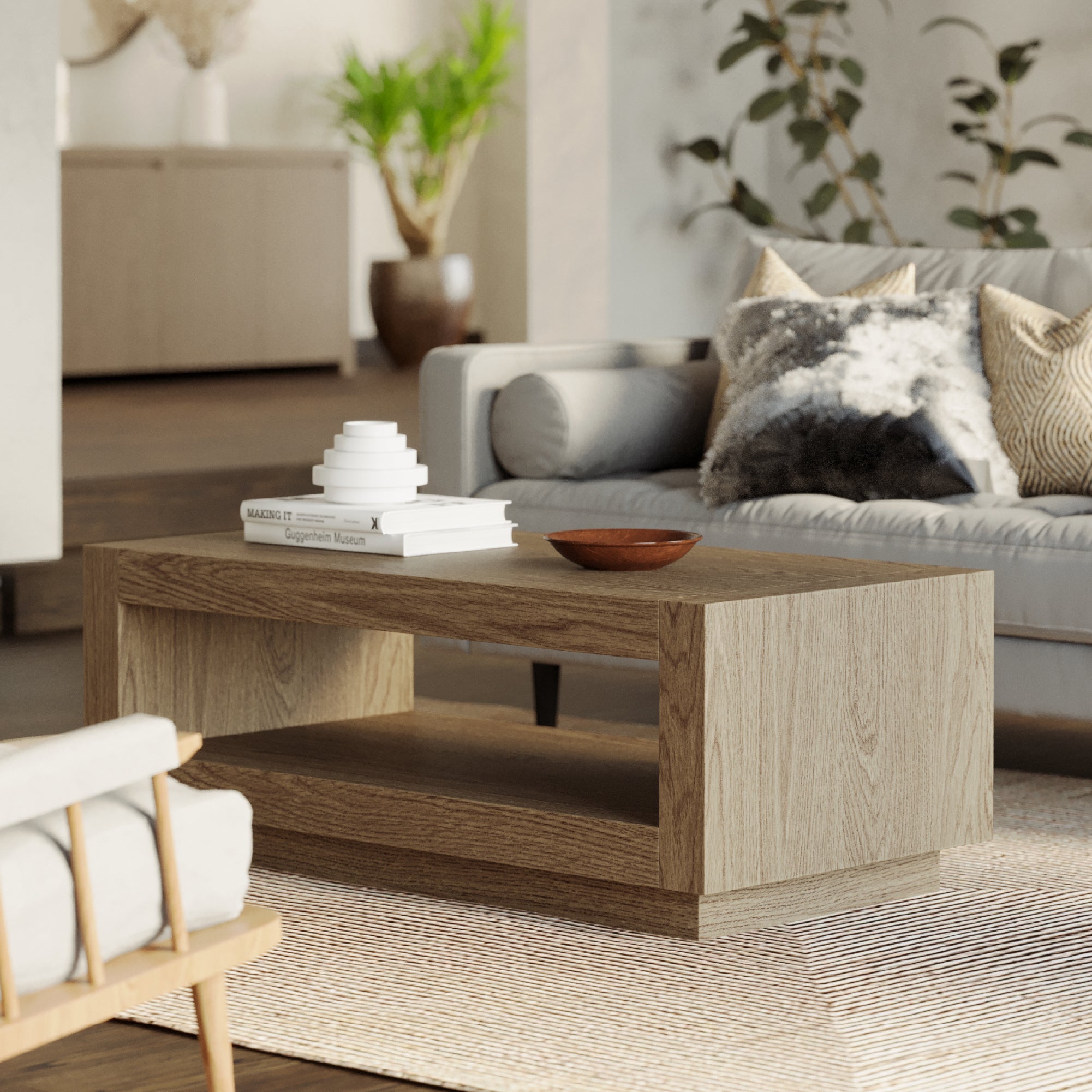 Artemis Contemporary Wooden Coffee Table in Refined Grey Finish in Coffee Table by Maven Lane
