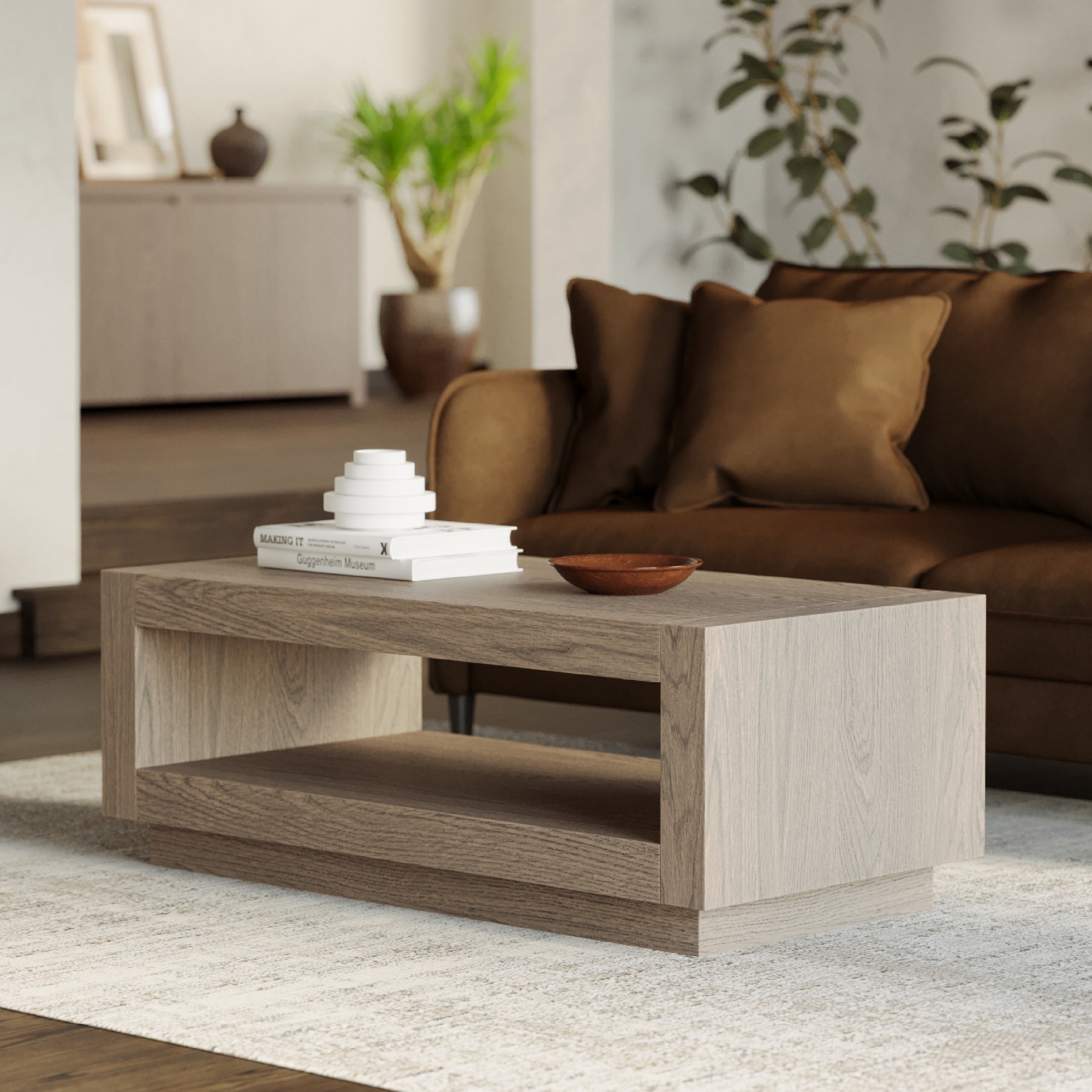 Artemis Contemporary Wooden Coffee Table in Refined White Finish in Coffee Table by Maven Lane