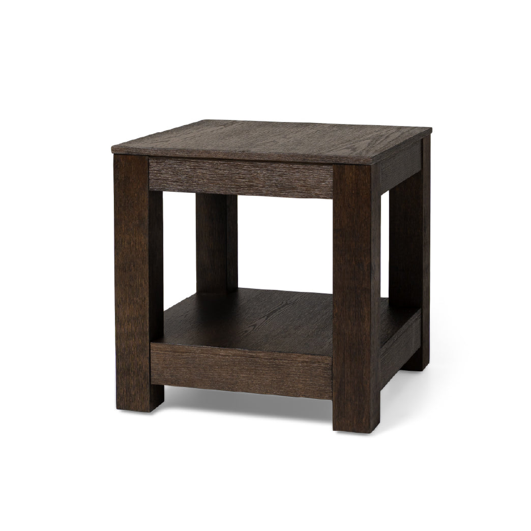 Paulo Wooden Side Table in Weathered Brown Finish in Accent Tables by Maven Lane