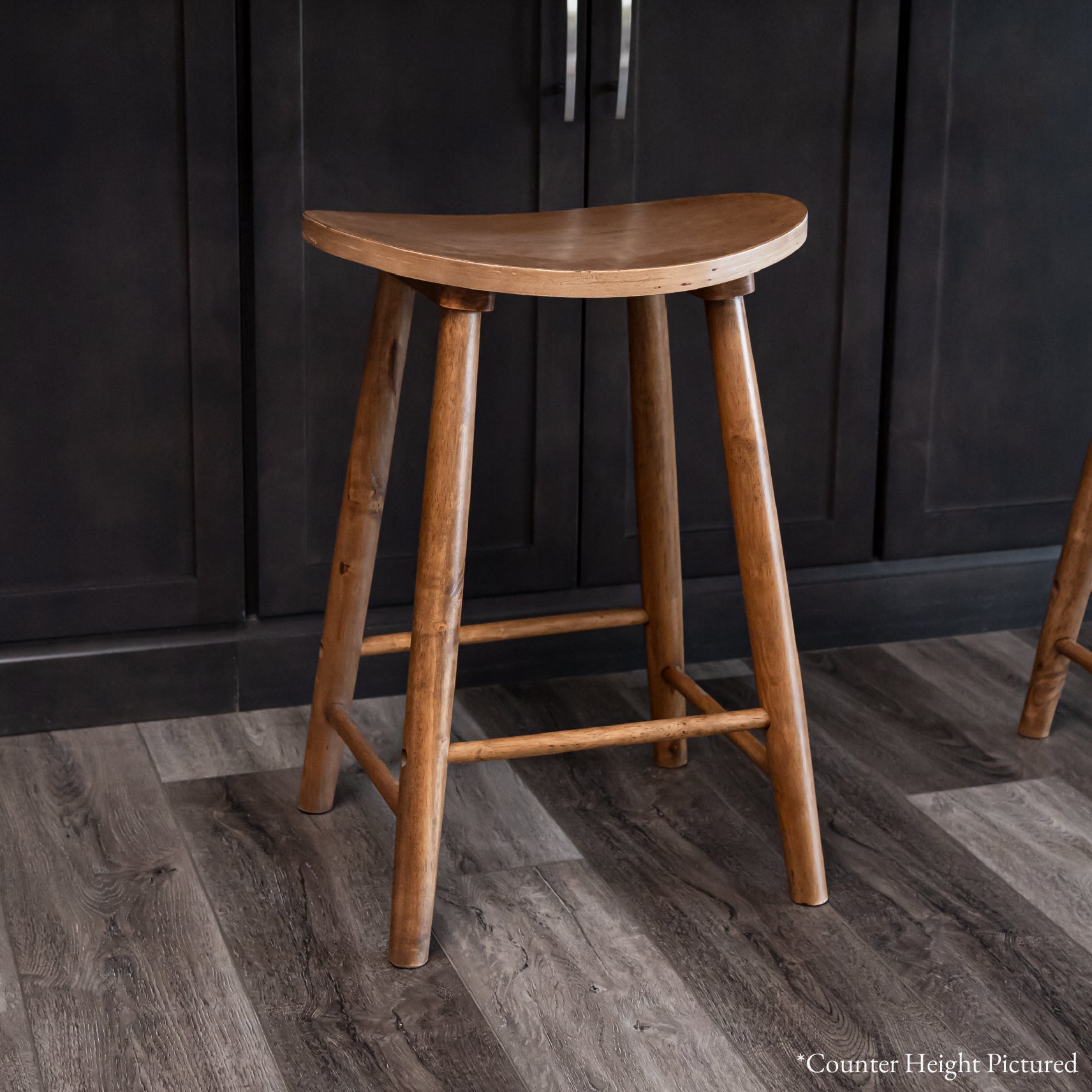 30" Luna Bar Stool in Rustic Natural Wood Finish in Stools by Maven Lane