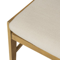 Harbor Counter Stool in Aged Natural with Light Beige Fabric Upholstery in Maven Lane by Maven Lane