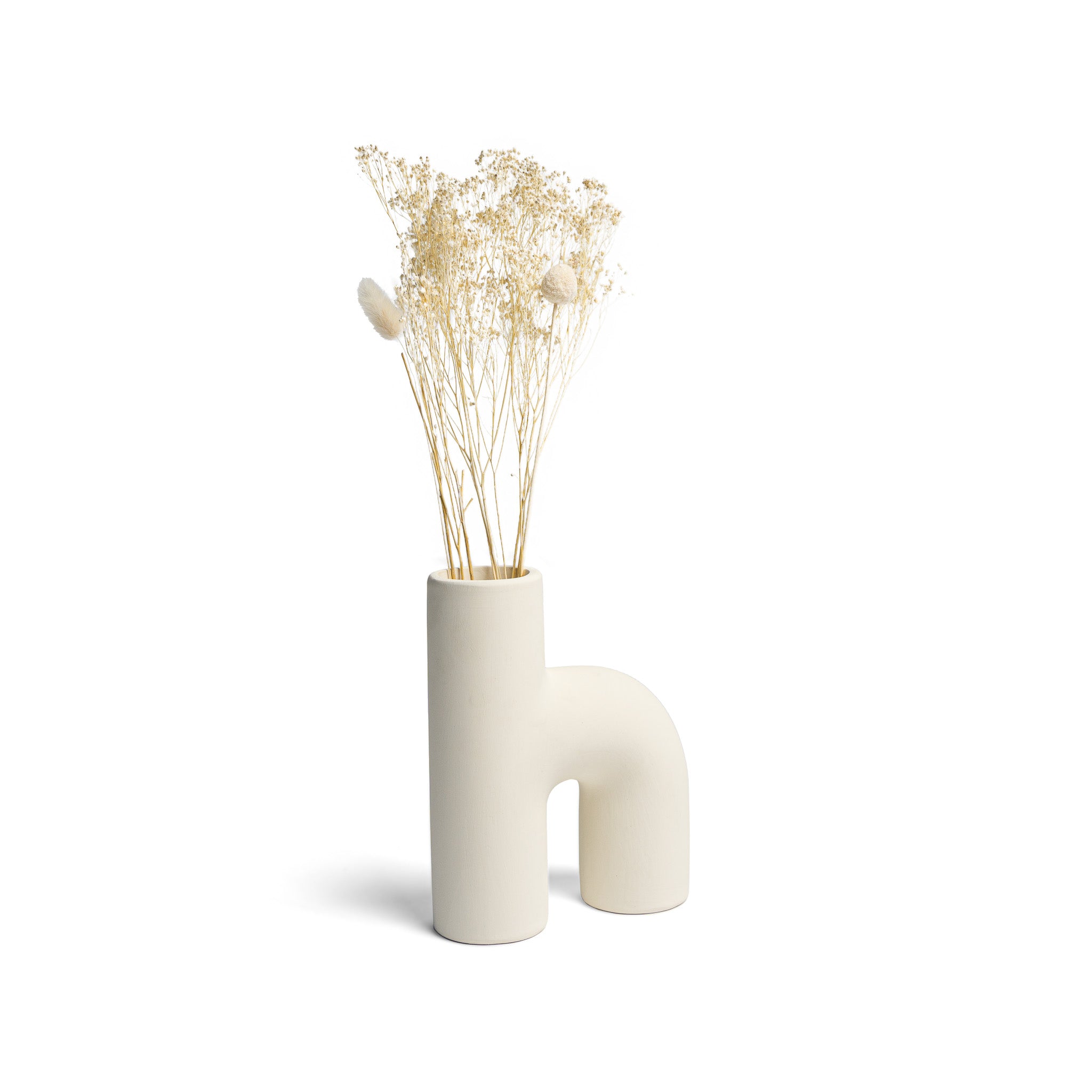Lila Abstract Sculptural Decorative Modern Vase in White in Decorative by Maven Lane