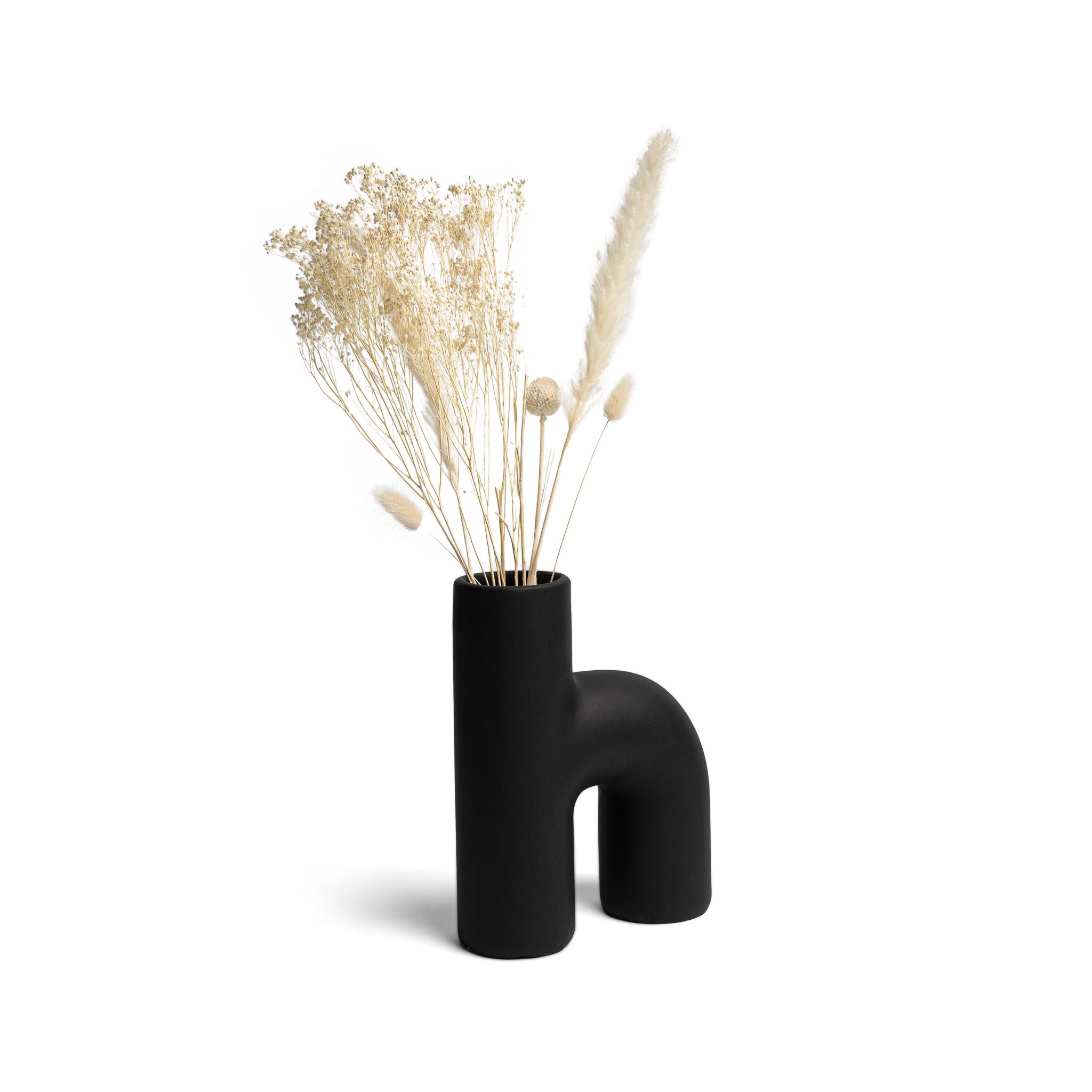 Lila Abstract Sculptural Decorative Modern Vase in Black in Decorative by Maven Lane