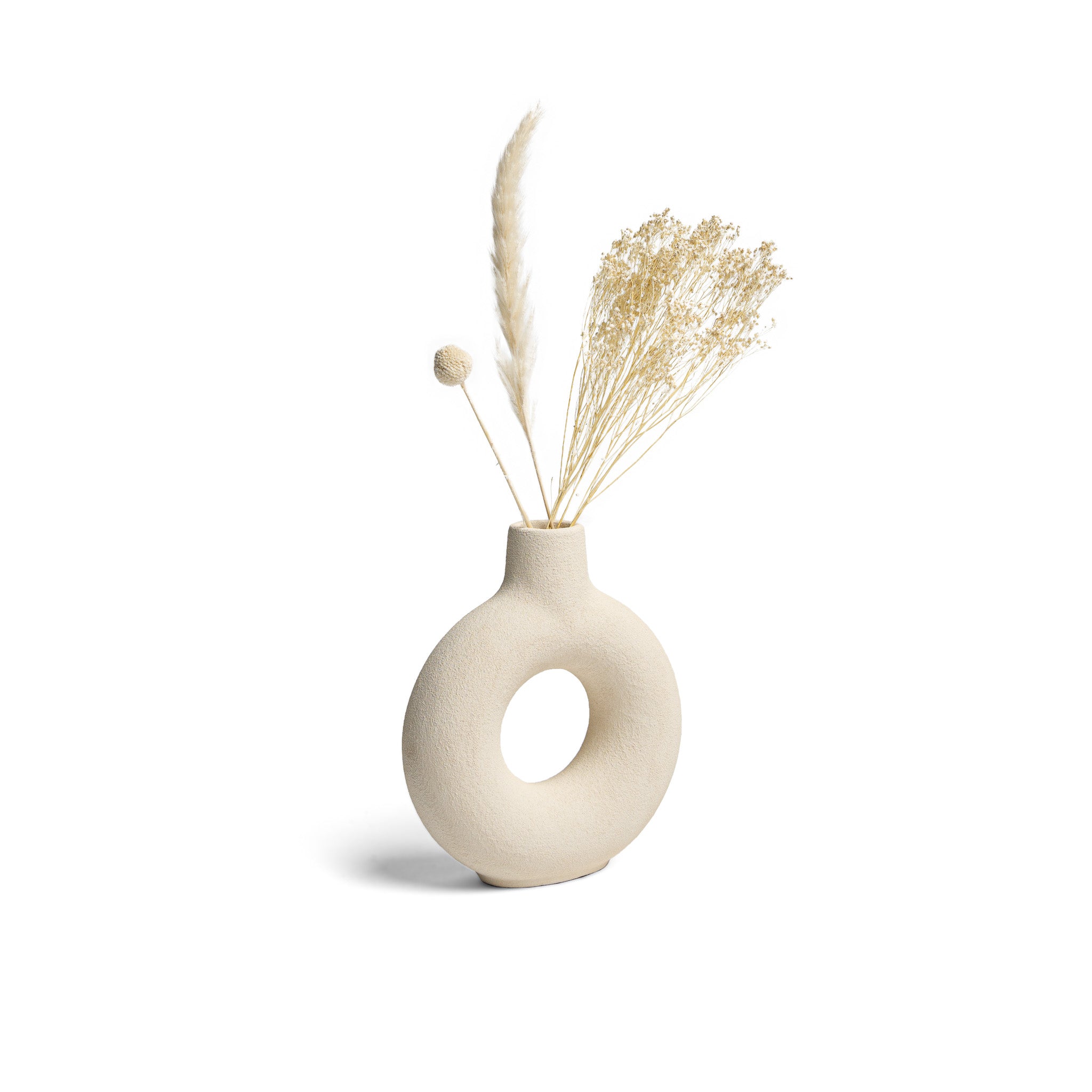 Oona Decorative Modern Large Ring Vase in White in Decorative by Maven Lane