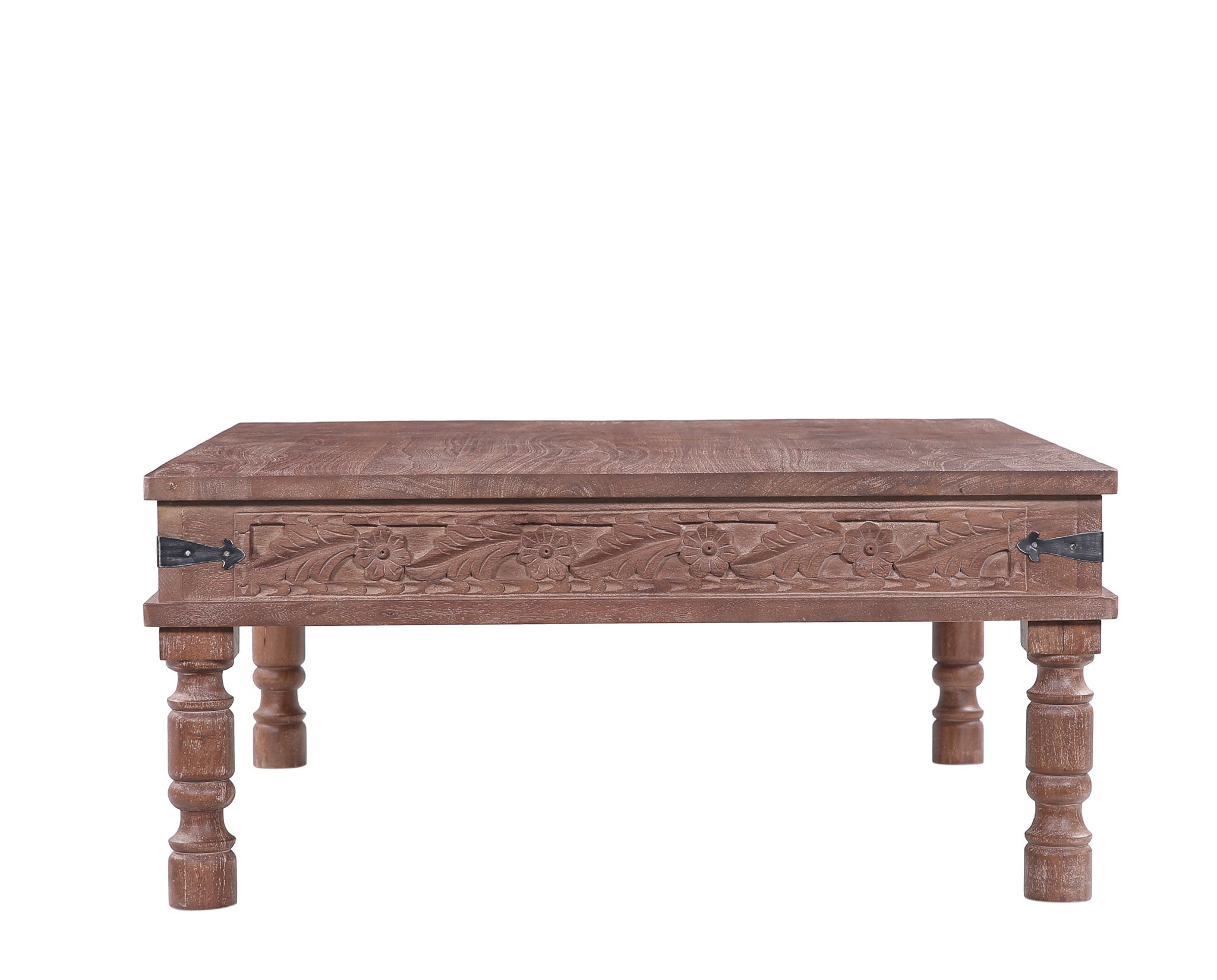 Emin Nomad Wooden Rectangular Coffee Table in Distressed Brown Finish in Accent Tables by VMInnovations