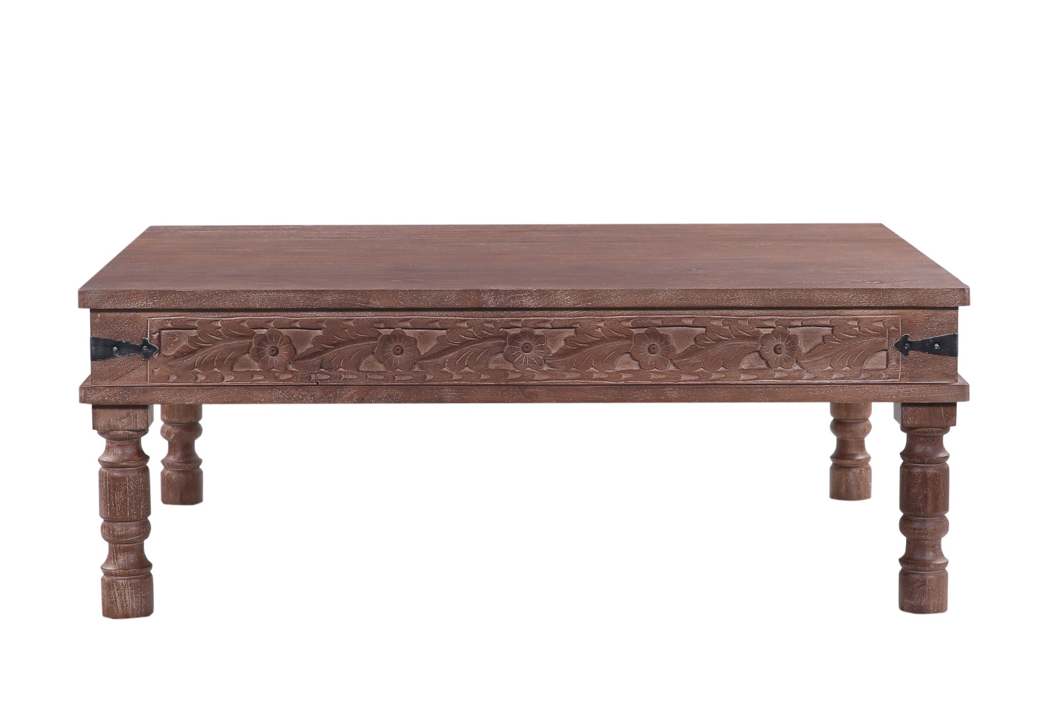 Emin Nomad Wooden Rectangular Coffee Table in Distressed Brown Finish in Accent Tables by Maven Lane