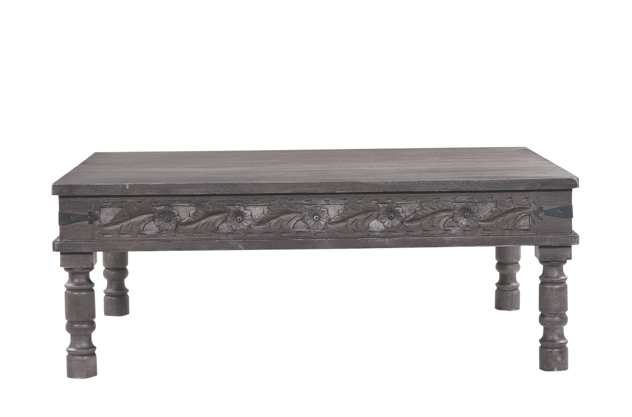 Emin Nomad Wooden Rectangular Coffee Table in Distressed Grey Finish in Accent Tables by VMInnovations